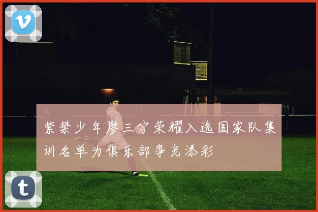 紫禁少年廖三宁荣耀入选国家队集训名单为俱乐部争光添彩