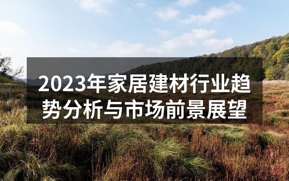 2023年家居建材行业趋势分析与市场前景展望